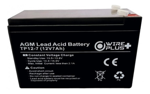 Imagen 1 de 5 de Bateria Recargable 12v 7ah Ups Alarma Moto Cerco Electrico