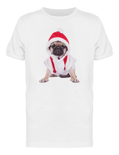 Perro Pug Con Disfraz De Santa Playera De Hombre