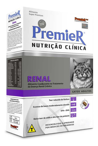 Ração Premier Gatos Adultos Nutrição Clínica Renal 1,5kg