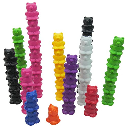 Skoolzy Rainbow Sorting And Stacking Bears 50 Piece 3z8qc