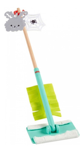 Imagem 3 de 10 de Kit Limpeza Infantil Brinquedo Rodo Espanador Fisher Price