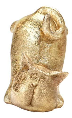 Estatua De Gato Figurina De Animales Fun Estilo C