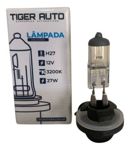 Lâmpada Tiger Auto H27 12v 2300k 27w Tg1015.h27 Halógena