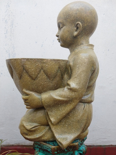 Estatua Monje Hindú Niño Símil Piedra (solo X Pedido)