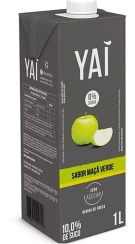 Suco Yai Sabor Maça Verde Sem Açúcar 1 Litro - Kit Com 2