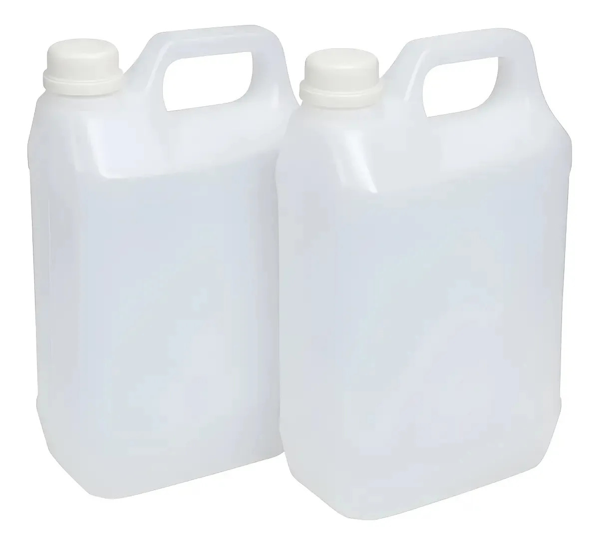 2x Galão Transparente 5l Virgem Bombona Líquido Plástico Transparente