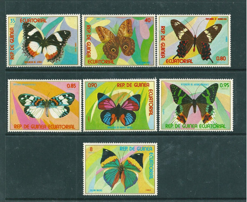 Guinea Ecuatorial 1977 Mariposas Serie Completa Mint