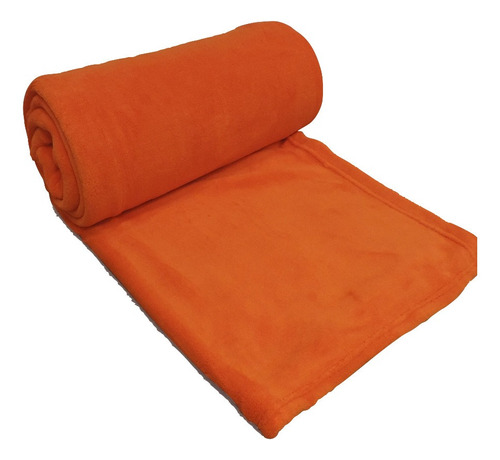 Frazada Mantra Coral fleece color naranja con diseño lisa de 240cm x 220cm