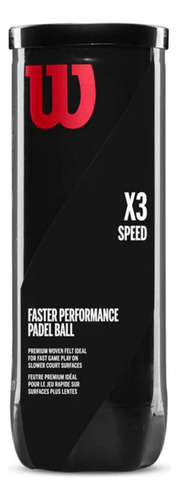 Pelotas De Padel Wilson X3 Speed Tubo Superficies Lentas Color Amarillo