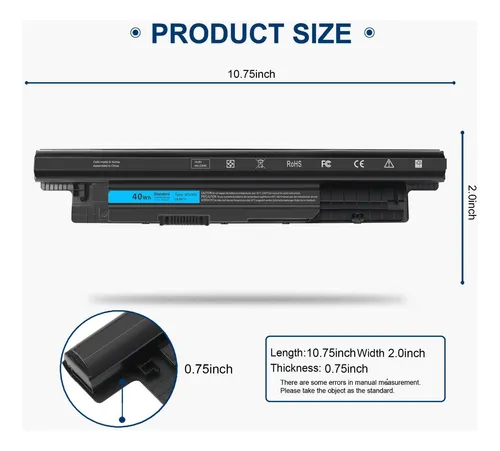 Batería 40wh Xcmrd Para Portátil Dell Inspiron Series R R R Batería Xcmrd De 40wh.
