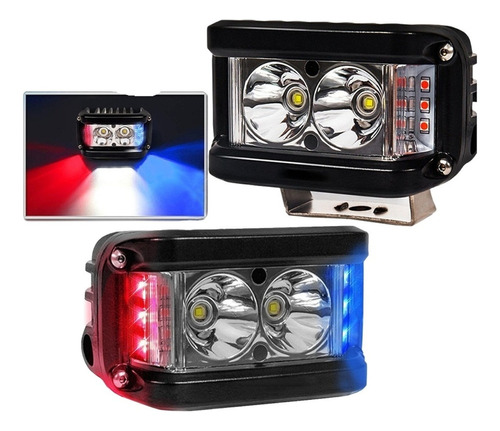 Par Faros De Led Luz Policía Off Road Moto 4x4 5000lm