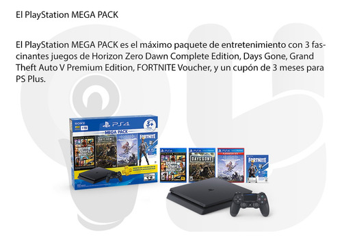 Consola Sony Ps4 Mega Pack 1tb 4 Juegos Plus Oy