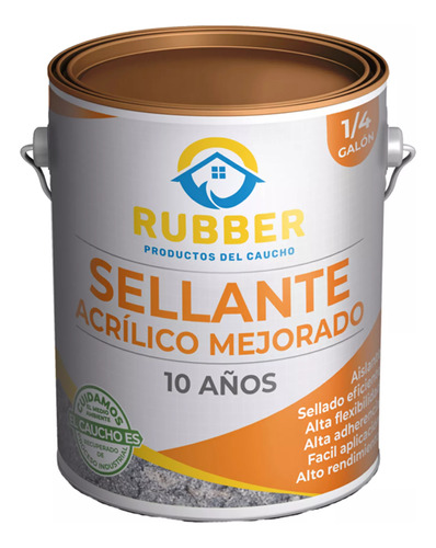 Sellante Cubierta Rubber 10 Años 1/4 Gl