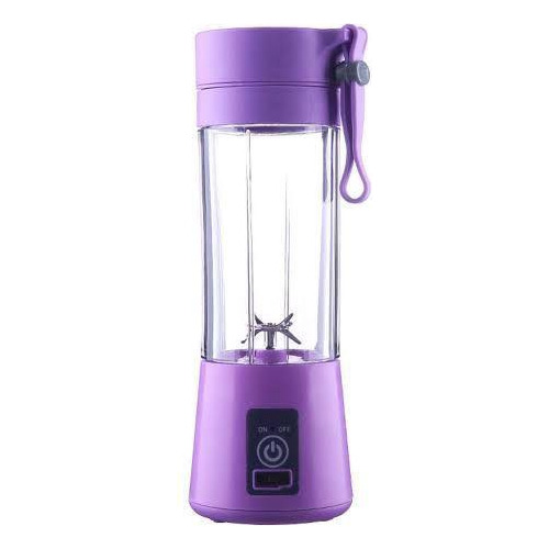 Mini Liquidificador Portátil Roxo Recarregável Usb 6 Lâminas