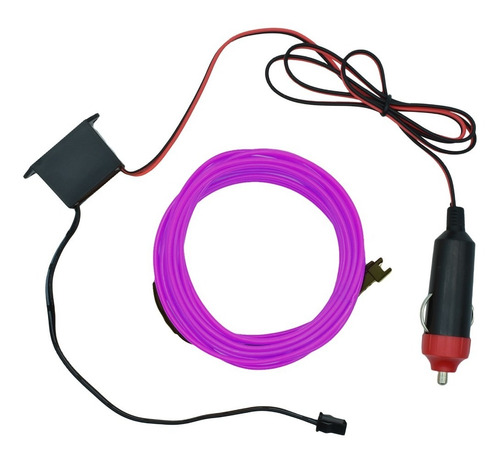 Hilo Luz Neon Led Rollo De 3 Metros Morado Con Encendedor