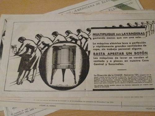 Lote 8 Antiguas Facturas Compañía Argentina Electricidad
