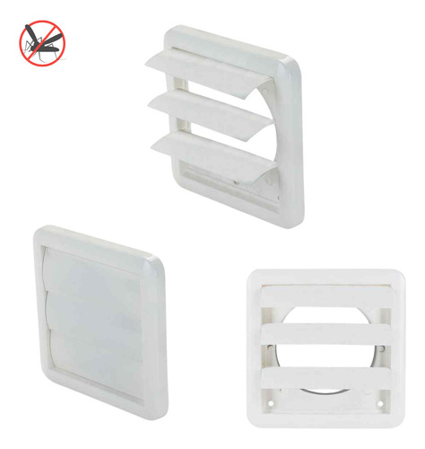 Kit Exaustor Banheiro 15cm C/ Veneziana Grade Anti Inseto