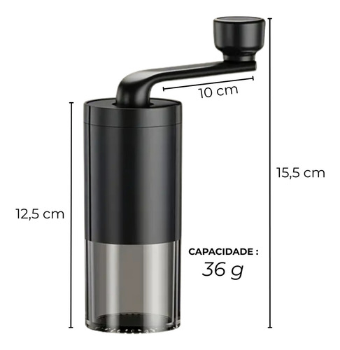 Moedor De Cafe Manual Graos Manivela Portatil Ajuste Moagem
