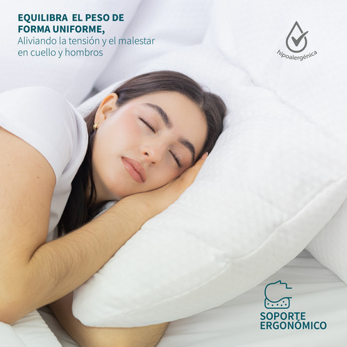 Almohada Memory Foam Ajustable Pack 2 100% Algodón 51x66cm