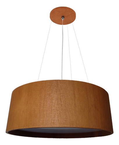 Pendente Madeira Redondo 80cm P/ Mesa De Jantar 2,40mt Estrutura Mel 110v/220v