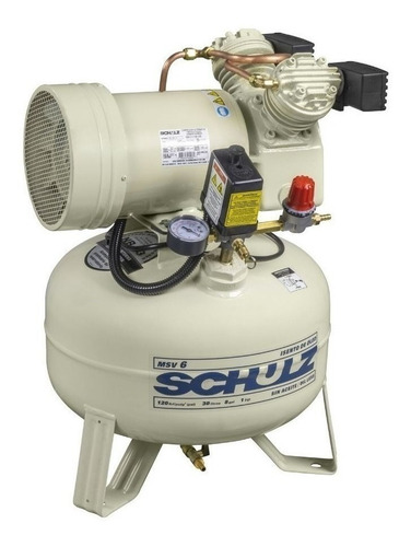 Compresor de aire eléctrico Schulz MSV 6/30 monofásico 29L 1hp 110V/220V 50Hz/60Hz blanco