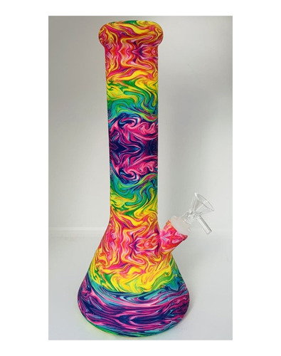 Bong Silicona Diseño Artesano Bocanada 29cms Altura 