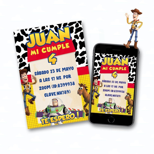 Invitación Digital Toy Story Personalizada Virtual