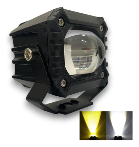 Faro Led Lupa Blanca Y Ambar Con Ojo De Angel Utv Jeep Moto