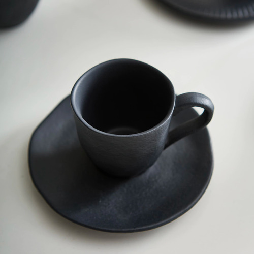 X4 Tazas Te/café Orgánica Plain Negro 273ml Mëkk Home Negro