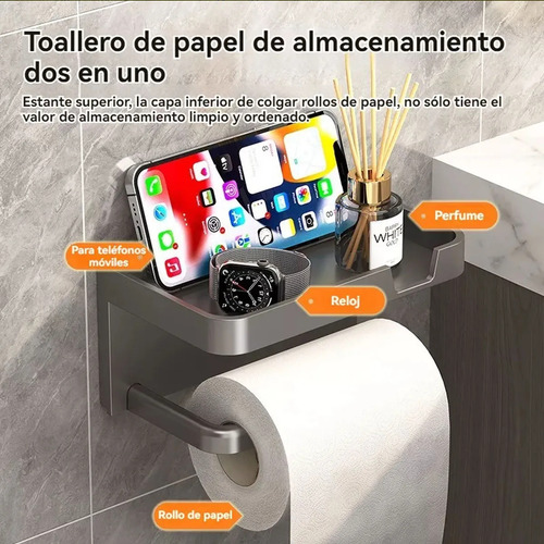 Estante De Almacenamiento Doble Con Soporte Para Rollos De B