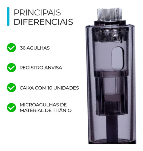 Cartucho Smart Derma Pen 36 Agulhas - 10 Unidades Smart Gr