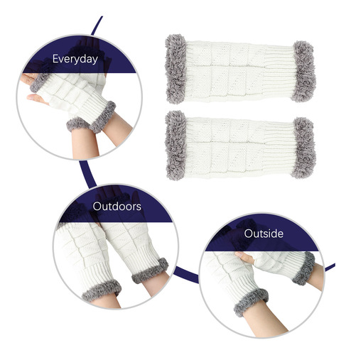 1 Par De Guantes Con Los Dedos Abiertos, Cómodos Guantes Par