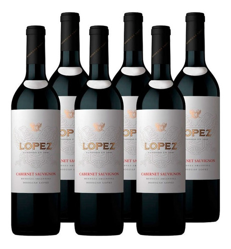 Vino Tinto López Cabernet. Sauv. 6u X 750ml De Bodegas Lopez