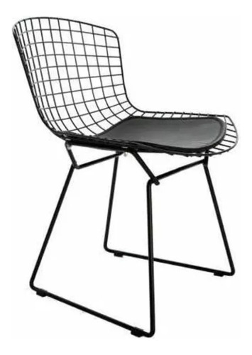 Silla Acero Comedor Living Bertoia Negra - Mundo Trabajo