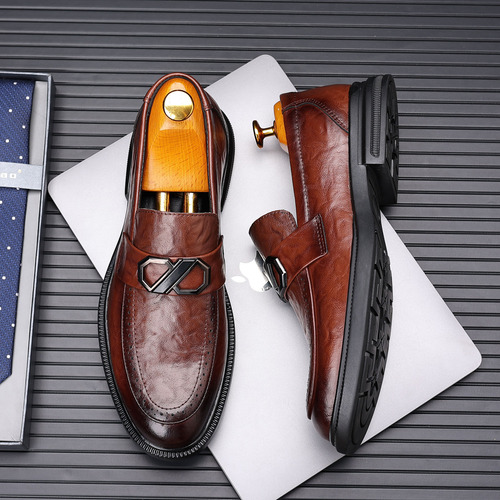 Zapatos De Cuero Para Hombre, Mocasines Bajos, Perezosos, Pu