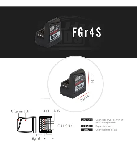 Flysky Fgr4s V2 Afhds 3 Bidireccional Pwm Ppm Ibus Receptor