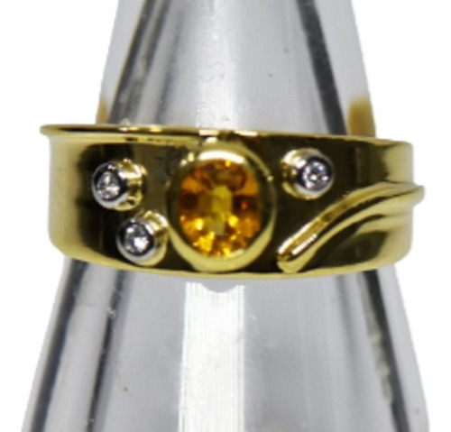 Anillo Moderno Brillantes Zafiro Oro 18k 4,8 Gr