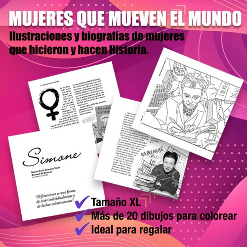 Mujeres Que Mueven Al Mundo: Biografías Y Dibujos P/colorear
