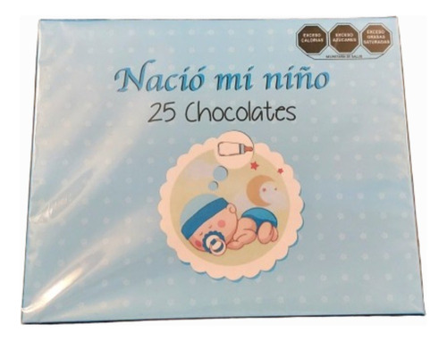 Caja Con 25 Puros De Chocolate Nacimiento Niño Niña 