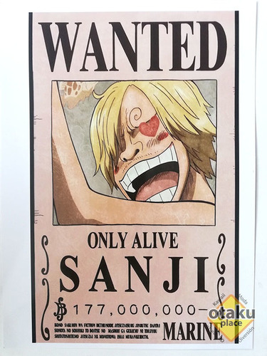 Poster One Piece Mediano Wanted De Sanji