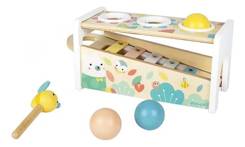 Xilófono Tap Tap Janod Musical, 3 bolas para niños