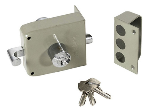 Cerradura Sobreponer Tover L-5pr Revertida Pintada Gris