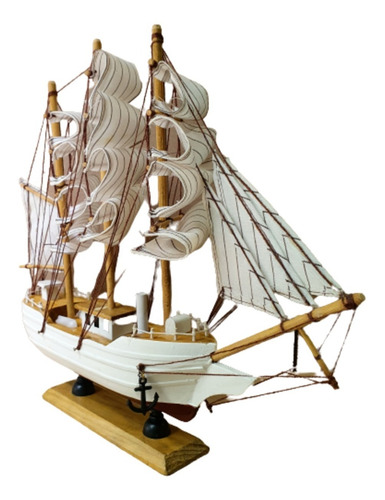 Imagem 3 de 4 de Barco Pesqueiro Decorativo 33 Cm - Em Madeira 33 X 30 Cm