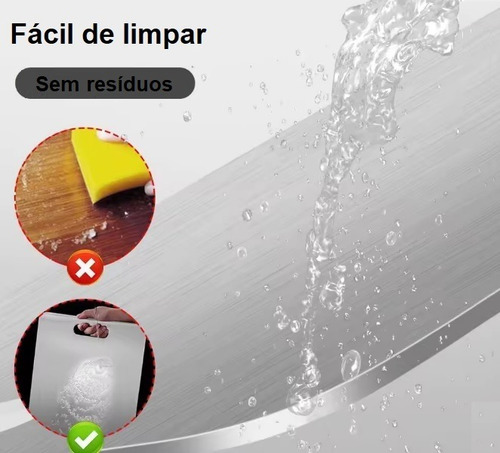 Tabua De Corte Higiênica Aço Inox 304 Antibacteriana