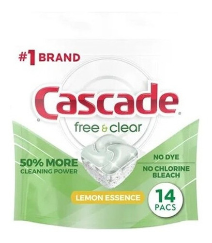 Detergente Para Lavavajillas Free&clear 14 Capsulas Cascade