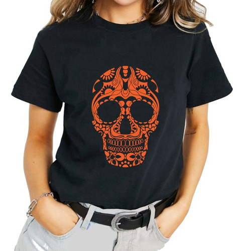 Playera Halloween, Calavera De Papel Picado