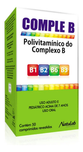 Vitamina Complexo B C/50 Comprimidos Revestidos- Natulab