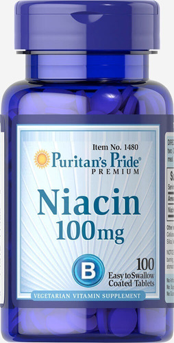 Puritan's Pride | Niacin | 100mg | 100 Coated Tablets