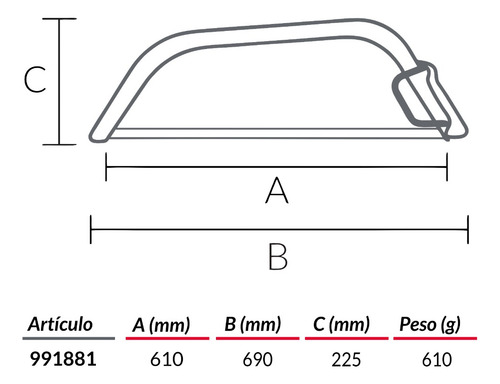 Arco Montaraz De Poda - 24 (610 Mm) - Biassoni