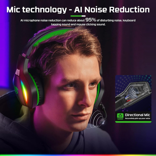 Auriculares Gamer Fachixy Rgb Con Microfono